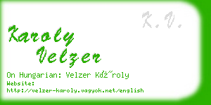 karoly velzer business card